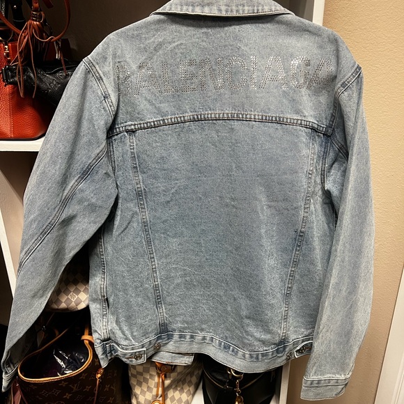 Balenciaga oversized rhinestone Jean jacket. XL - Picture 9 of 10